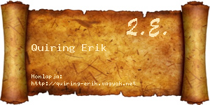 Quiring Erik névjegykártya